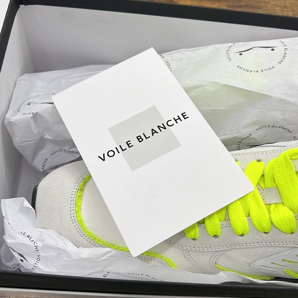 Voile Blanche Mens Sneaker White Neon Yellow and Orange Suede Shoes Size… - Picture 11 of 13